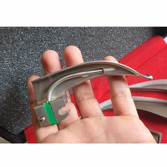 Laringoscopio de fibra óptica 5 hojas Macintosh otorrinolaringólogo conjunto de alta calidad Foto 4 de 4