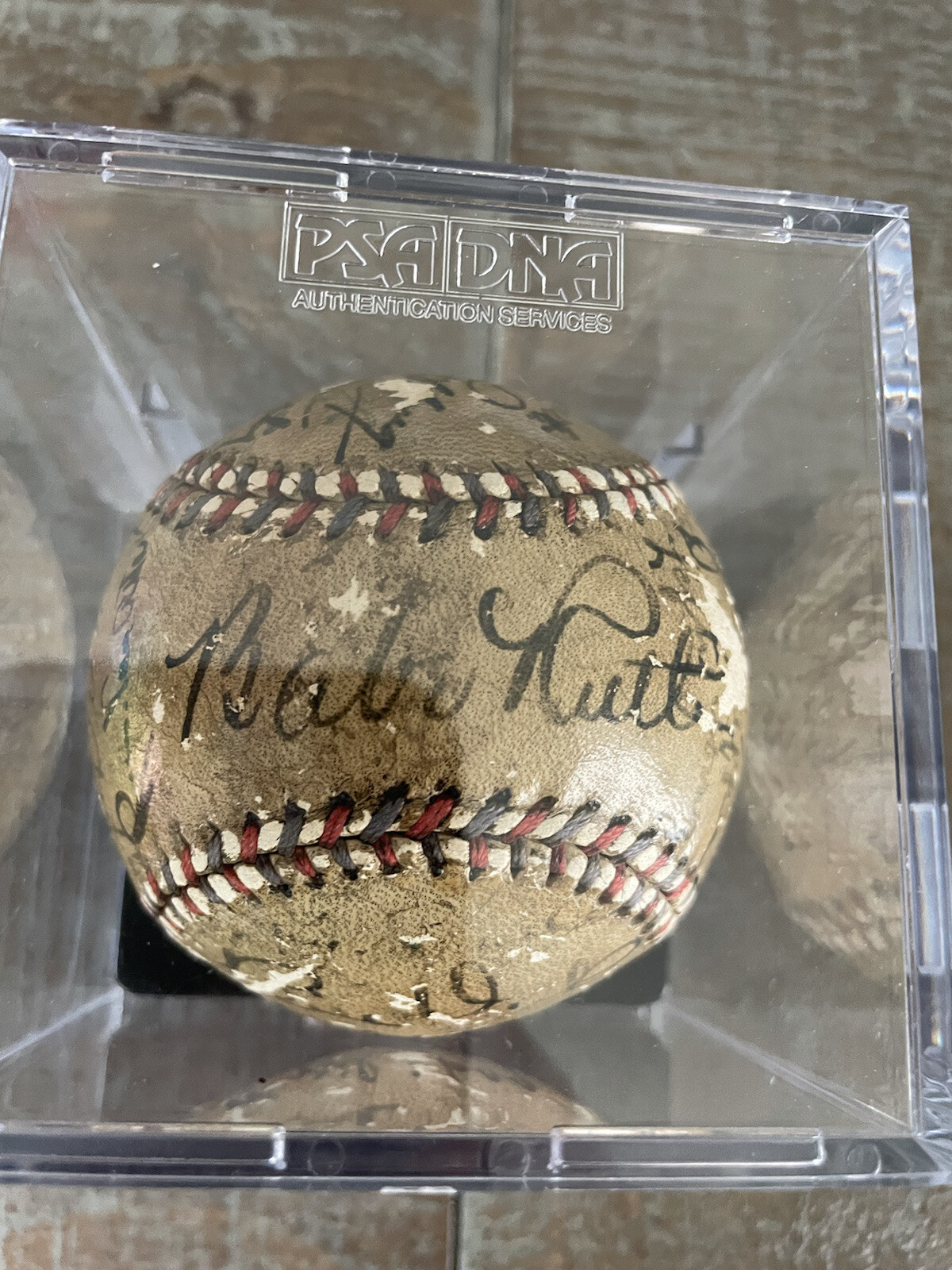 BABE RUTH GEHRIG 1934 PSA/DNA YANKEES SIGNED TEAM BASEBALL AUTOGRAPH