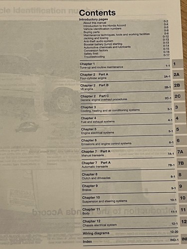 Honda Accord 1998 & 1999 Haynes Automotive Repair Manual #42014 - Foto 2 di 4