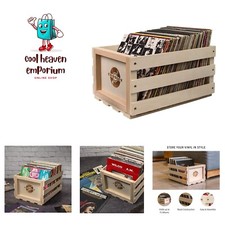 Record Storage Crate Holds Up to 75 Albums, Natural