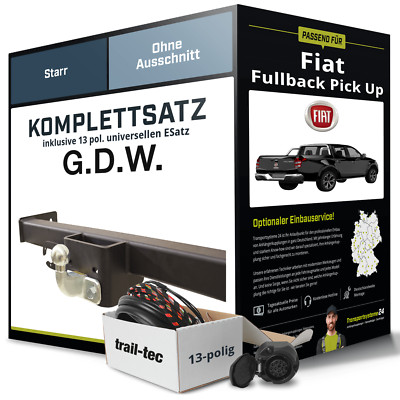 Anhängerkupplung starr für FIAT Fullback Pick Up +E-Satz NEU AHK