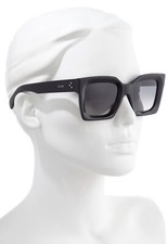 CELINE CL401301 01D Polarized Square Sunglasses. Black Smoke. New.