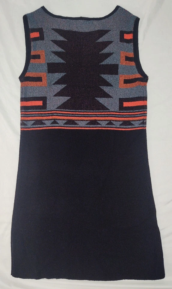 Платье RACHEL ROY женское размер S геометрический/ацтекский узор без рукавов черное трикотажное - Изображение 4 из 4