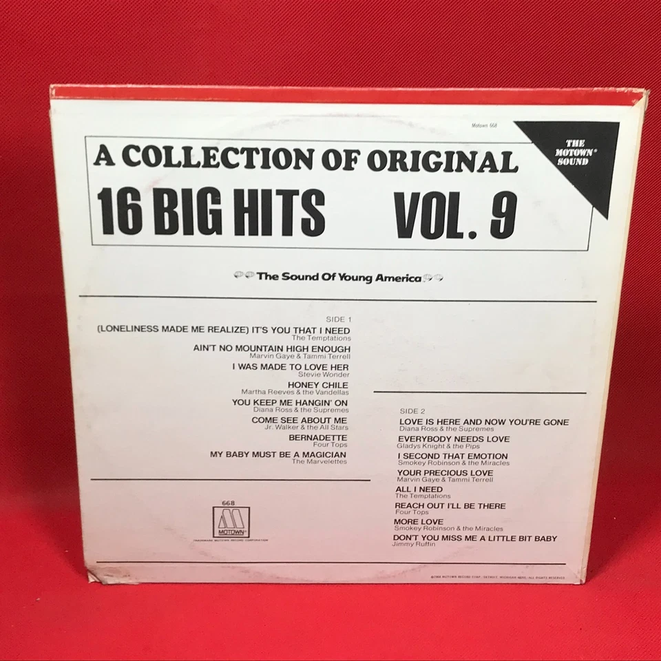VARIOUS Motown Sound Collection Of Original 16 Big Hits Vol. 9 1968 USA Vinyl LP - Image 2 of 4