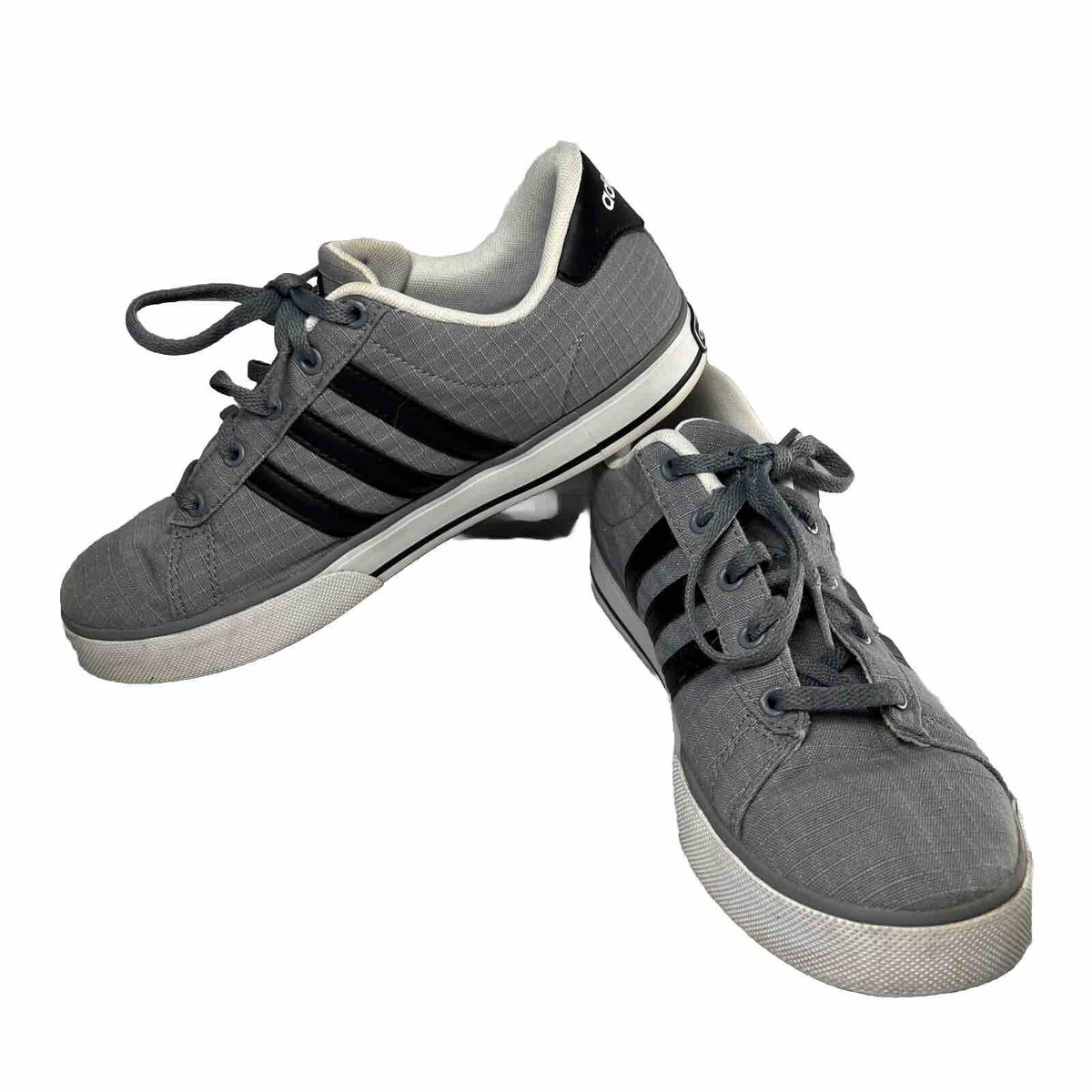 Adidas Neo Label SE Daily Vulc Shoes Size mens Grey Black Stripes  Skateboard