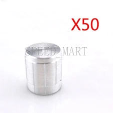 50pcs Aluminum Knob Rotary Switch Potentiometer Volume Control Hole 6mm Silvery