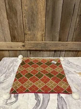 VHC Brands Season Crest Christmas Pillow Cover w/PomPoms Geometric