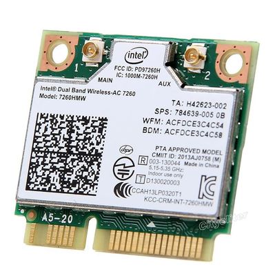 Intel 7260HMW Dual band wireless-AC 7260 867Mbps 802.11ac Wifi BT 4.0 PCI-E Card