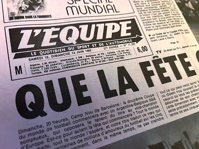 Journal L'Equipe 12/06/1982 – Mundial Espagne 82 – Maradona – Collector