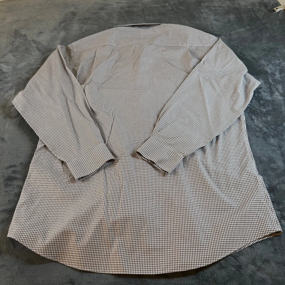 Camisa de vestir Joseph A Bank a medida cuadros guinga abotonada marrón para hombre 16 1/2-33 Foto 4 de 4