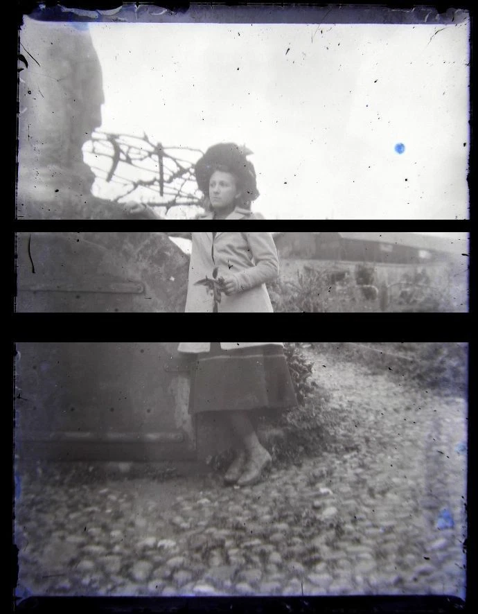 PLAQUE VERRE PHOTO NEGATIF circa.1915 JEUNE FILLE young girl (B15) - Photo 1/1