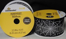 2 Wire Edge 2 1/2" x 15' NEW Spider Web Ribbon