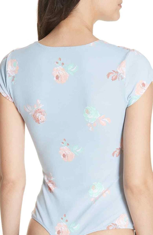 Free People Talla MEDIANA NUEVO Floral Cuello Cuadrado Tanga Body en Cambray Combo Foto 4 de 4