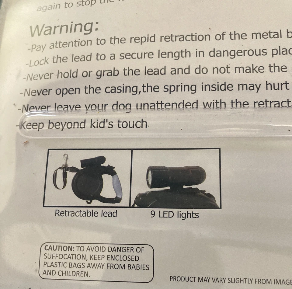 Correa retráctil para perros grandes de hasta 110 libras. 26 pies de largo con luz LED. ¡Nuevo! Foto 2 de 4