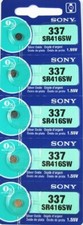 5x SONY 337, SR416SW, 280-75, LR416, 1.55V, Watch Battery, 0 Mercury Exp. 2028