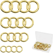 16PCS Spring O Ring Zinc Alloy round Carabiner Snap Trigger Buckle Hooks Clip DI