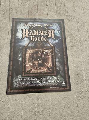 FPOT214 MAGAZINE ADVERT 12X9'' HAMMER HORDE : UNDER THE MIGHTY OATH