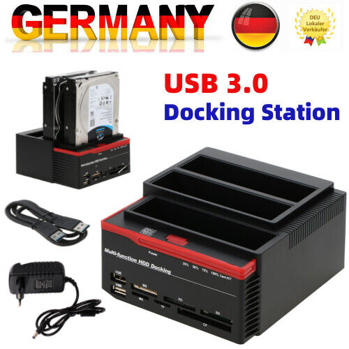 2.53.5 USB3.0 zu 2 SATA IDE HDD Festplatte Docking Station 6TB Karten Box