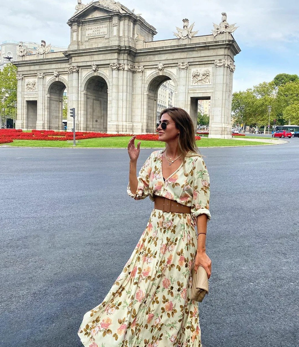 Zara floral hotsell maxi dress