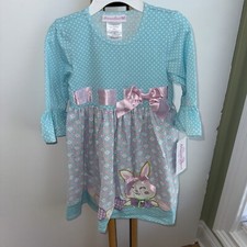 Bonnie Jean Dress Floral Easter Bunny Eggs Girls Size 5 NEW NWT