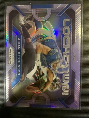 AIDAN HUTCHINSON 2023 PRIZM LOCKDOWN! SILVER SP LIONS #LD-3 FREE SHIP