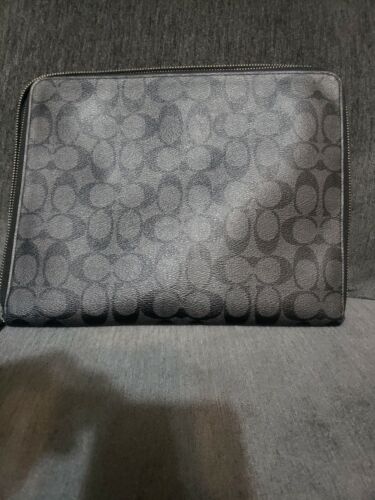 Coach Tech Case Signature Canvas Charcoal Black F32654 NWT - Picture 2 of 7