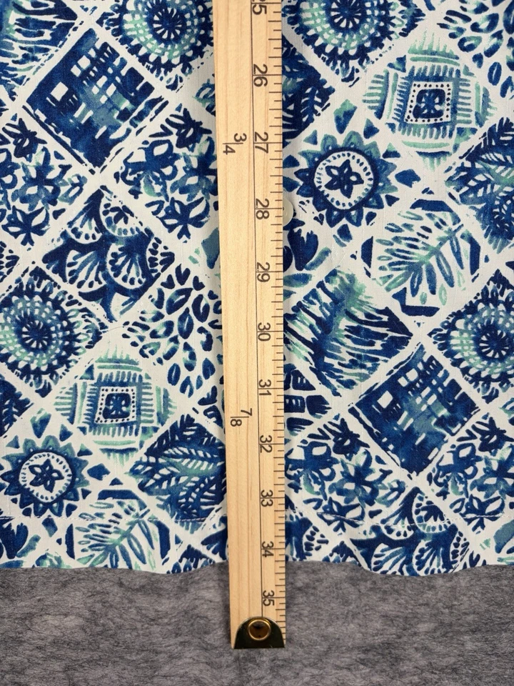 Tommy Bahama Shirt Mens 3XLB Silk Blue Geometric Mosaic Print Hawaiian Resort - Image 3 of 4