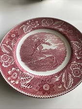 Wood & Son Pink Ceramic Dinner Plate 9 7/8? Woodland Pottery For 200 Years