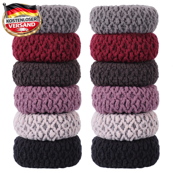 Dicke Haargummis Set Elastisch Rutschfest FüR Dickes Haar Sport Alltag 12 StüCk-image