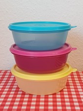 3 x Tupperware große Hitparade Schüssel mit Deckel pink gelb blau beere 600 ml