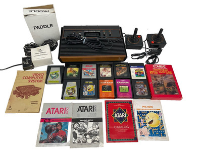 1980 ATARI2600  CX2600A Console With Original Box & Accessories & Games