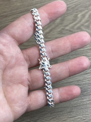 8'' 925 ITALIEN STERLINGSILBER KUBANISCH 180 KETTE ARMBAND 6,5 MM 20,1 G BO (WCP035124)
