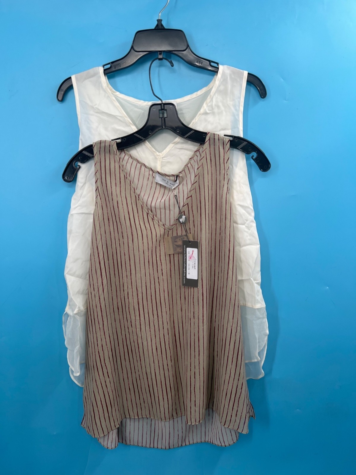Lot of 2 Women's LOLA & SOPHIE Sleeveless V-Neck Tops Sz S (NWT)