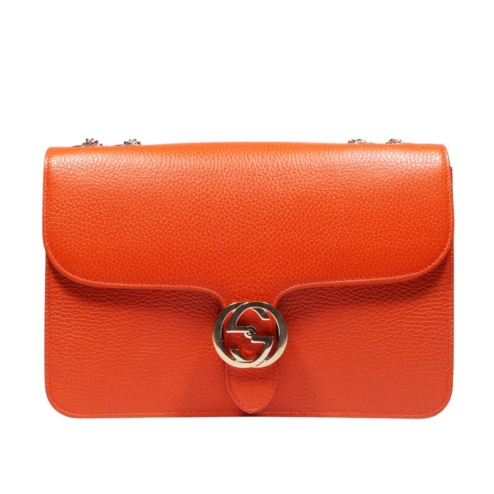 Gucci 510303 Interlocking Medium Orange Shoulder … - image 1