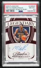 2023-24 Flawless Legendary Scripts Ruby 6/15 Metta World Peace PSA 8.5 Auto h8q