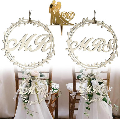 Mr Mrs Stuhl Dekor Schild Hölz,Stuhlschilder Hochzeit,Mr Mrs Deko Hochzeit Stuhl