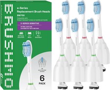 E-Series Sensitive Replacement Toothbrush Heads For Philips Sonicare 6 Pack Set