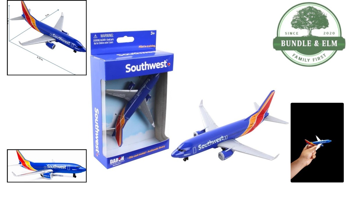 Official Southwest Airlines Die-Cast Metal Airplane for Ages 3+