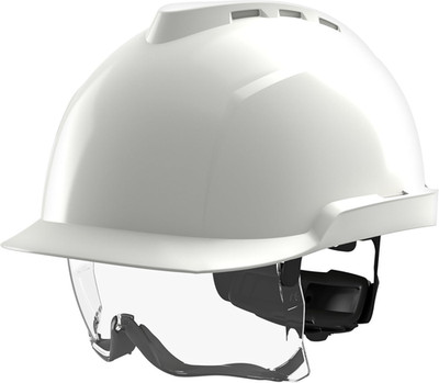 MSA V-Gard 930 Bauhelm - Schutzhelm Mit Belüftung & Visier Für Baustelle & Indus