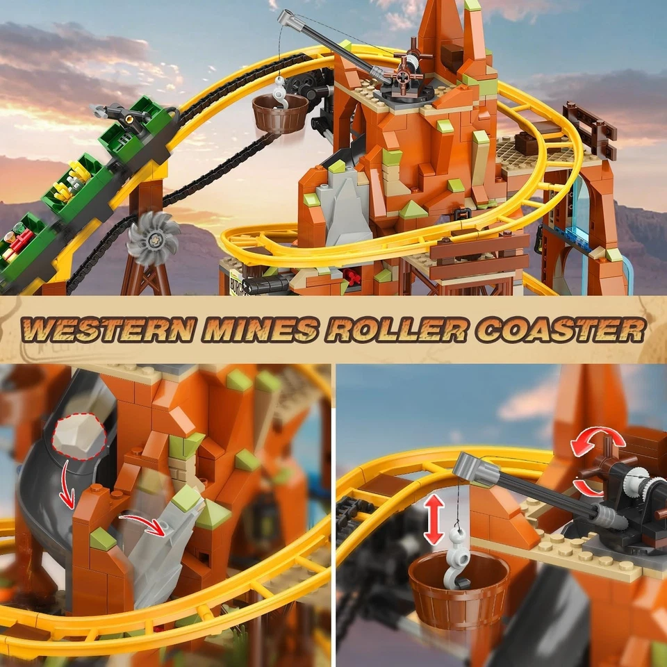 Western Mining Coaster Toy with Lifting Chain, 1270PCS Set - Image 4 of 4