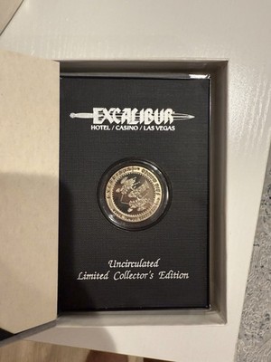 vintage one-dollar gaming token from the Excalibur Hotel & Casino in Las Vegas