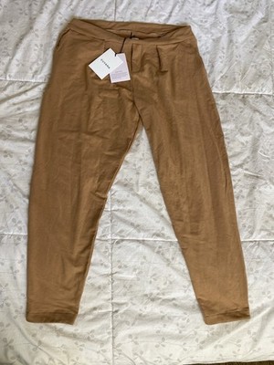 NWT $95 Cuyana French Terry Pleated Front Pant Camel Pull On Legging Pocket M