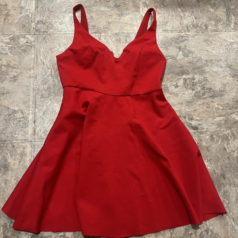 Urban Outfitters Kimchi Blue Red Drop Waist Mini Dress Women’s Medium Sleeveless - Image 2 of 4