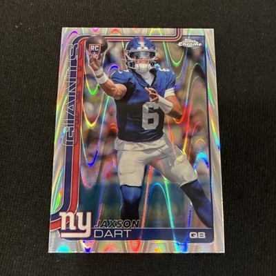 2025 Topps Chrome Football Jaxson Dart Ray Wave Refractor # 306