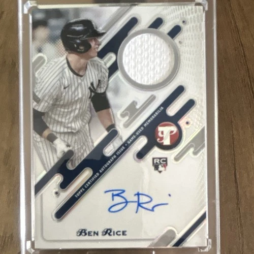 Topps 2025 Pristine Ben Rice RC Pristine Pieces Auto Relic #PPAR-BR Yankees