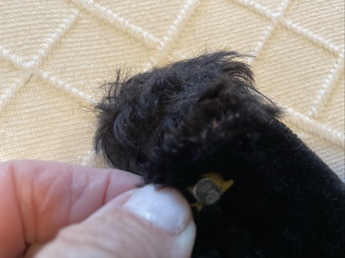Vintage Steiff Snobby Black Poodle Dog Jointed Plush Animal Button Kitschy Cute - Picture 4 of 4