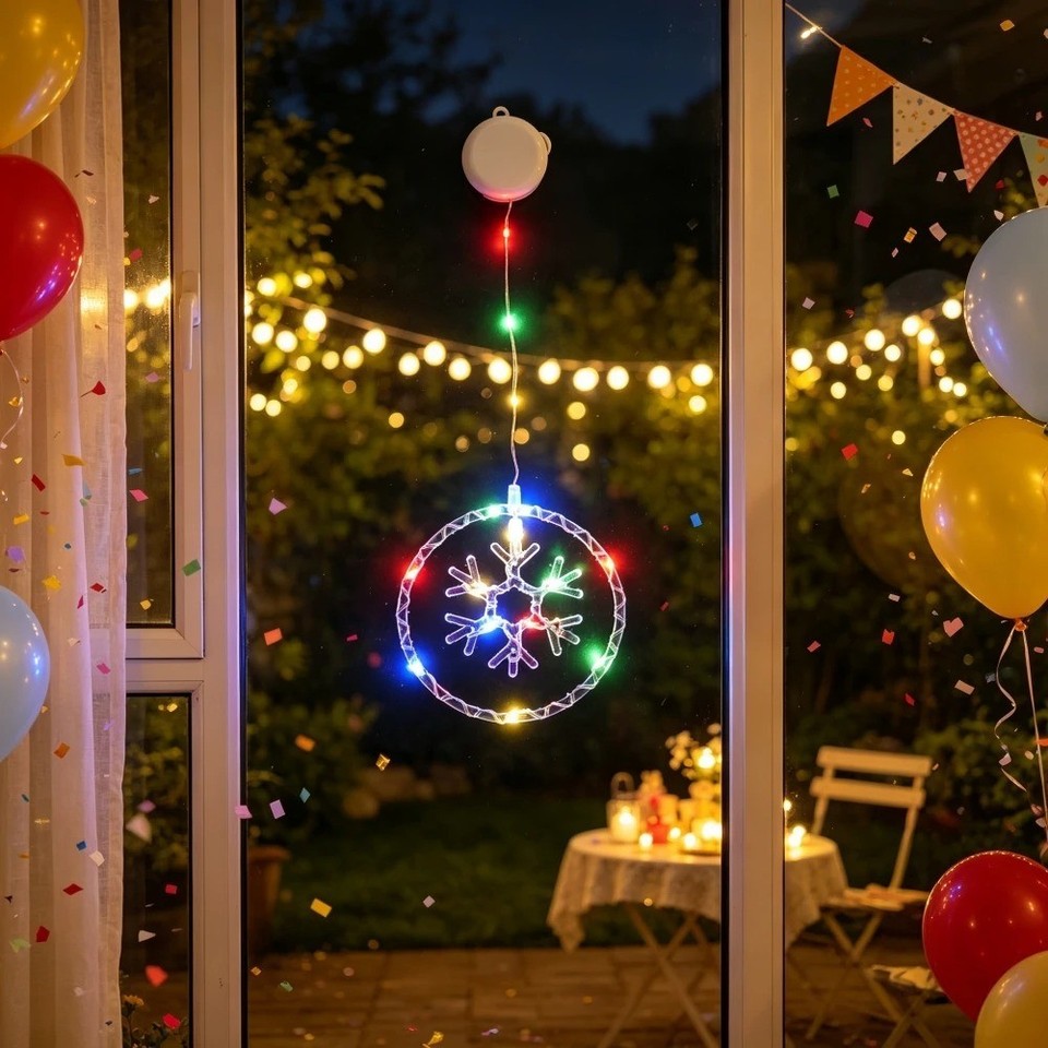 Window Suction Machine Battery Powered Christmas Fairy Lights Suction Cup Window Balcony Party ...