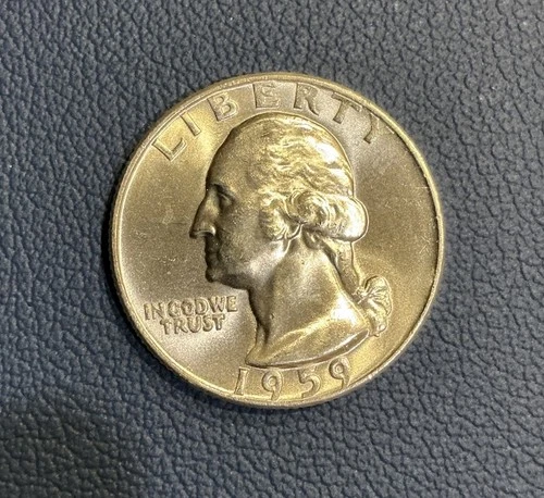 1959-D Washington Quarter 25c – Brilliant Uncirculated - 90% Silver Coin