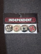 Independent Trucks button pin set 4 skateboard old school vintage NOS punk Indy