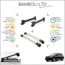 Bamboli 29,5" Skiträger & Silber Querträger Set für VW Touareg 02-09 4tlg